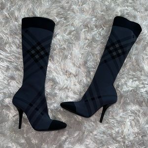 Plaid Burberry Knee high boots